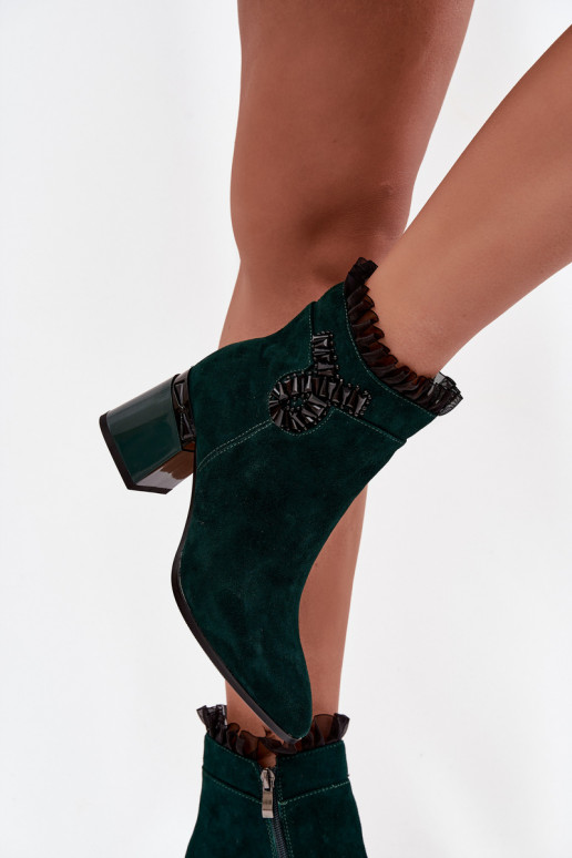 en daim Peau Bottes pour femmes avec des ornements réchauffer D&A MR52-127 ButelkoÀa Zieleń en daim Peau Bottes pour femmes avec des ornements réchauffer D&A MR52-127 ButelkoÀa Zieleń