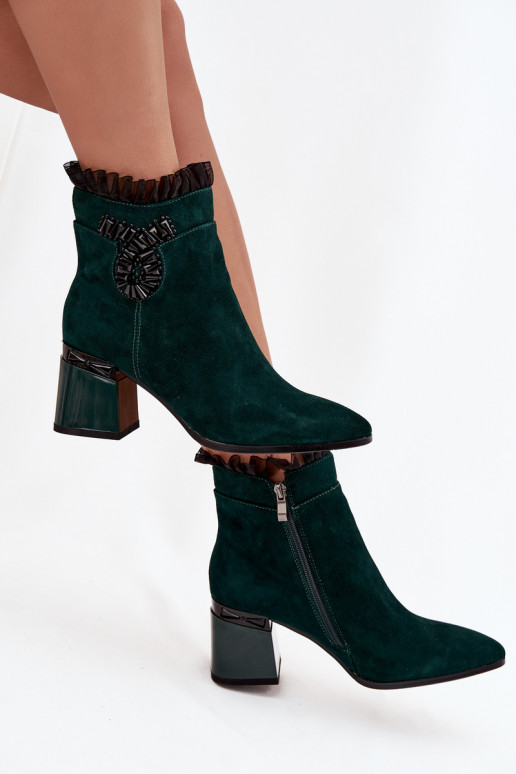 en daim Peau Bottes pour femmes avec des ornements réchauffer D&A MR52-127 ButelkoÀa Zieleń en daim Peau Bottes pour femmes avec des ornements réchauffer D&A MR52-127 ButelkoÀa Zieleń