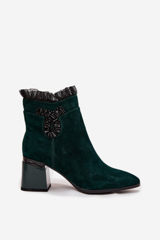 en daim Peau Bottes pour femmes avec des ornements réchauffer D&A MR52-127 ButelkoÀa Zieleń en daim Peau Bottes pour femmes avec des ornements réchauffer D&A MR52-127 ButelkoÀa Zieleń