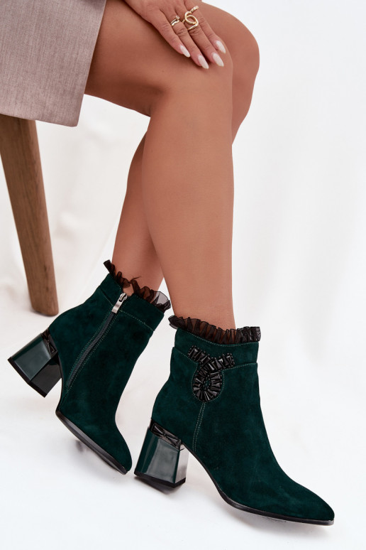 en daim Peau Bottes pour femmes avec des ornements réchauffer D&A MR52-127 ButelkoÀa Zieleń en daim Peau Bottes pour femmes avec des ornements réchauffer D&A MR52-127 ButelkoÀa Zieleń
