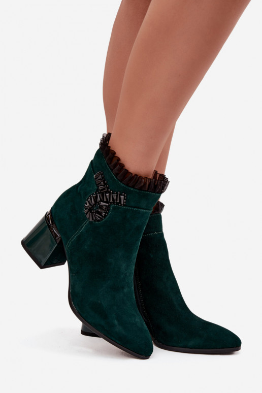 en daim Peau Bottes pour femmes avec des ornements réchauffer D&A MR52-127 ButelkoÀa Zieleń en daim Peau Bottes pour femmes avec des ornements réchauffer D&A MR52-127 ButelkoÀa Zieleń