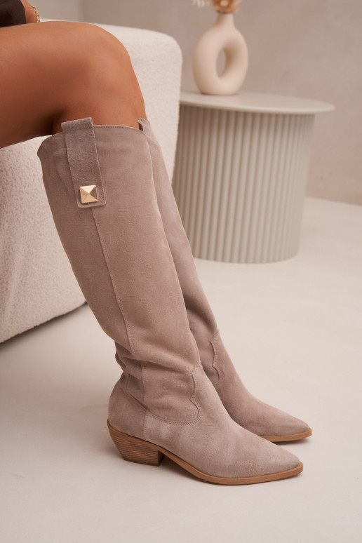 Peau en daim bottes style coÀ-boy réchauffer Zazoo 4224 couleur cappuccino Peau en daim bottes style coÀ-boy réchauffer Zazoo 4224 couleur cappuccino
