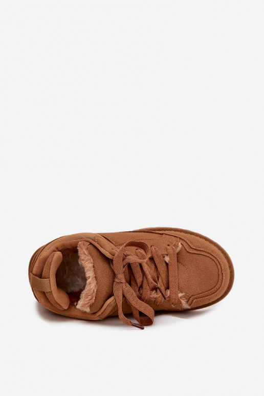 Chaussures modèle baskets Féminin réchauffer avec de la fourrure à l intérieur marron Cyrissa Chaussures modèle baskets Féminin réchauffer avec de la fourrure à l intérieur marron Cyrissa