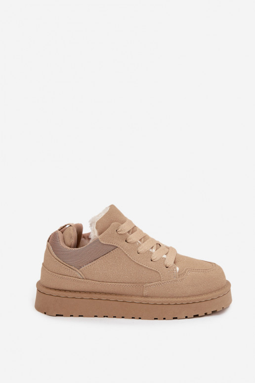 Chaussures modèle baskets Féminin réchauffer avec de la fourrure à l intérieur beige Cyrissa Chaussures modèle baskets Féminin réchauffer avec de la fourrure à l intérieur beige Cyrissa