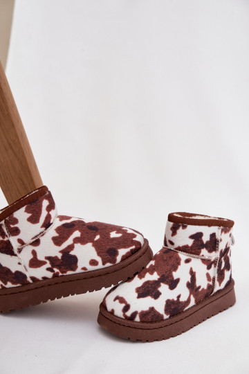 Bottes de neige Puéril Jeunesse réchauffer avec de la fourrure à l intérieur DANS Łaty Blanc-marron Mireya 2