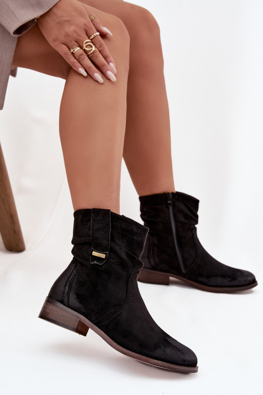 Bottes pour femmes Sur un talon bas Avec des volants réchauffer couleur noire Gracia Bottes pour femmes Sur un talon bas Avec des volants réchauffer couleur noire Gracia