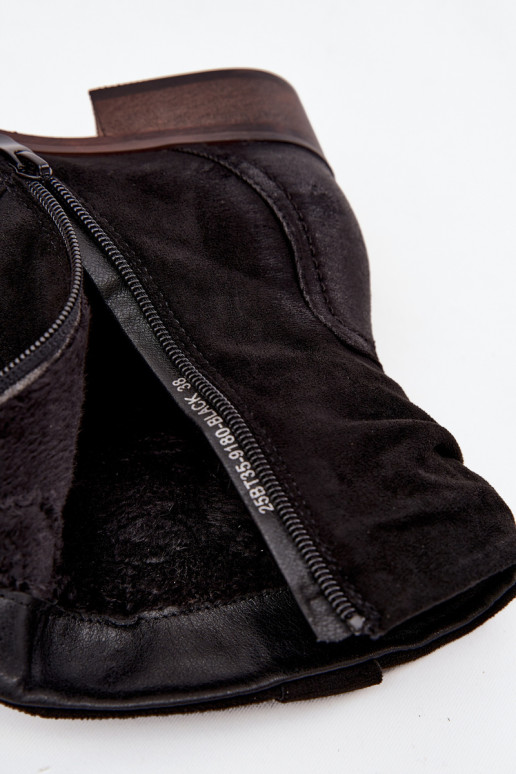 Bottes pour femmes Sur un talon bas Avec des volants réchauffer couleur noire Gracia Bottes pour femmes Sur un talon bas Avec des volants réchauffer couleur noire Gracia