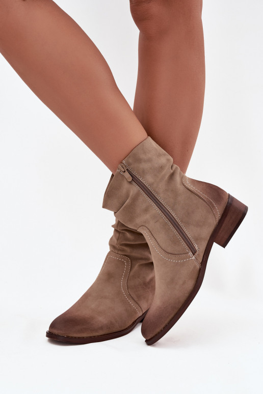 Bottes pour femmes Sur un talon bas Avec des volants réchauffer couleur kaki Gracia Bottes pour femmes Sur un talon bas Avec des volants réchauffer couleur kaki Gracia