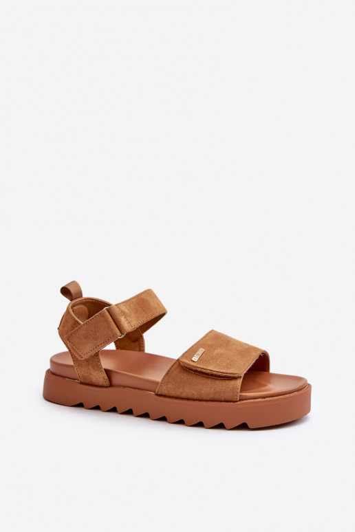 Féminin Sandales en daim avec une plateforme Big Star NN274705 marron Féminin Sandales en daim avec une plateforme Big Star NN274705 marron