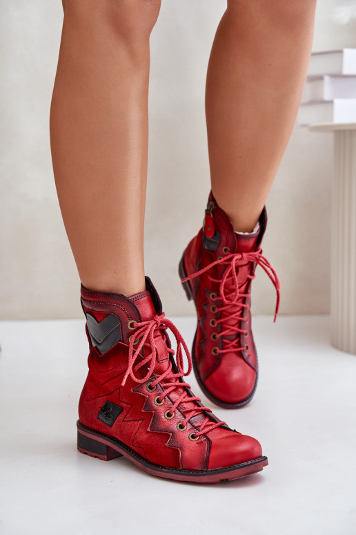 Peau réchauffer Bottes pour femmes avec des talons larges Il fautciejka 06106-08 couleur rouge Peau réchauffer Bottes pour femmes avec des talons larges Il fautciejka 06106-08 couleur rouge