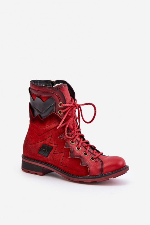 Peau réchauffer Bottes pour femmes avec des talons larges Il fautciejka 06106-08 couleur rouge Peau réchauffer Bottes pour femmes avec des talons larges Il fautciejka 06106-08 couleur rouge