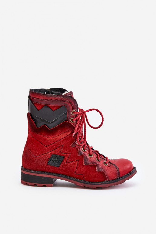 Peau réchauffer Bottes pour femmes avec des talons larges Il fautciejka 06106-08 couleur rouge Peau réchauffer Bottes pour femmes avec des talons larges Il fautciejka 06106-08 couleur rouge