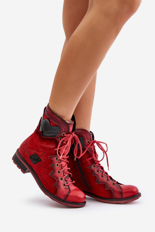 Peau réchauffer Bottes pour femmes avec des talons larges Il fautciejka 06106-08 couleur rouge Peau réchauffer Bottes pour femmes avec des talons larges Il fautciejka 06106-08 couleur rouge