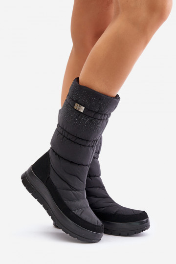 Féminin Bottes de neige Avec décoration Progress PROGJ-24-147 couleur noire