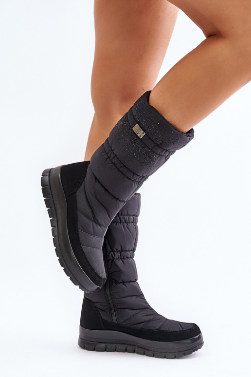 Féminin Bottes de neige Avec décoration Progress PROGJ-24-147 couleur noire