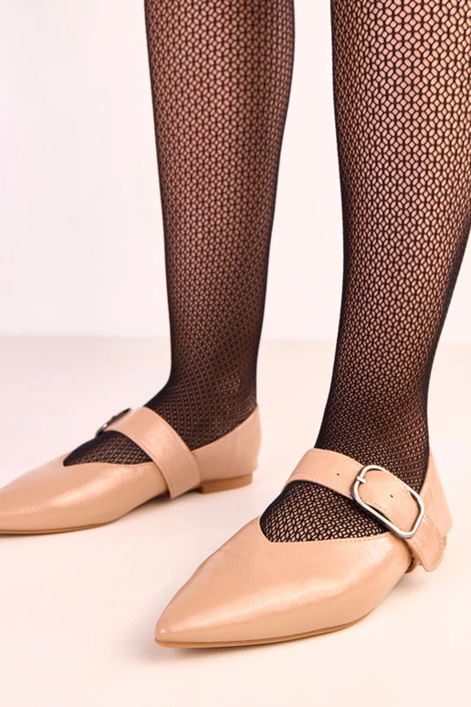 Ballerines beiges avec boucle Lena