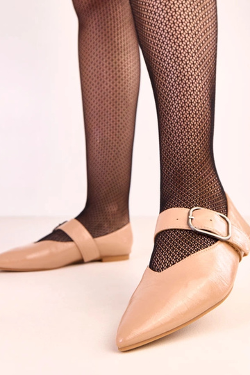Ballerines beiges avec boucle Lena 2