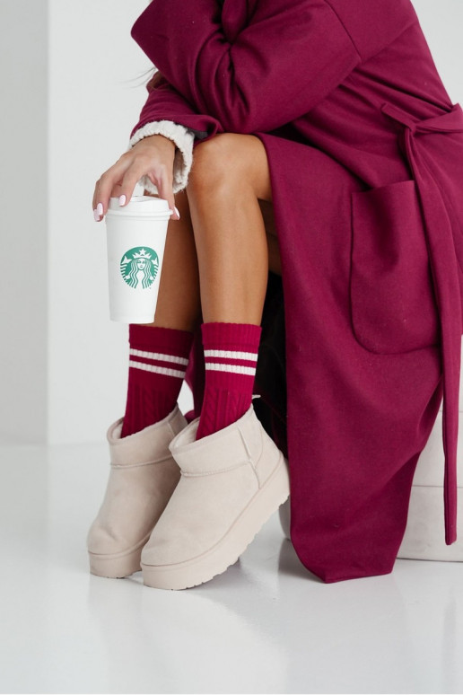 Chaussettes Féminin DANSarkocz avec des bandes Bourgogne Chaussettes Féminin DANSarkocz avec des bandes Bourgogne