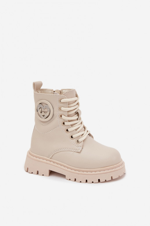 Bottes Puéril réchauffer avec de la fourrure à l intérieur avec des ornements LOVE beige Rosaira Bottes Puéril réchauffer avec de la fourrure à l intérieur avec des ornements LOVE beige Rosaira