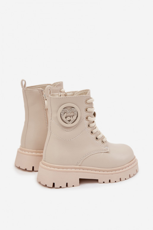 Bottes Puéril réchauffer avec de la fourrure à l intérieur avec des ornements LOVE beige Rosaira Bottes Puéril réchauffer avec de la fourrure à l intérieur avec des ornements LOVE beige Rosaira