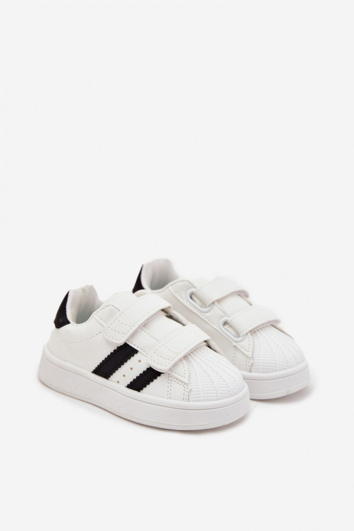 Chaussures de sport pour enfants Chaussures modèle baskets en cuir écologique couleur blanche Renel
