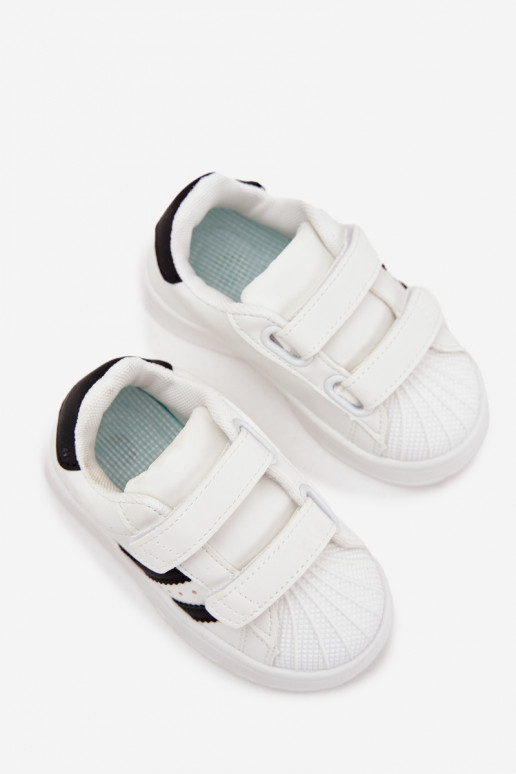 Chaussures de sport pour enfants Chaussures modèle baskets en cuir écologique couleur blanche Renel