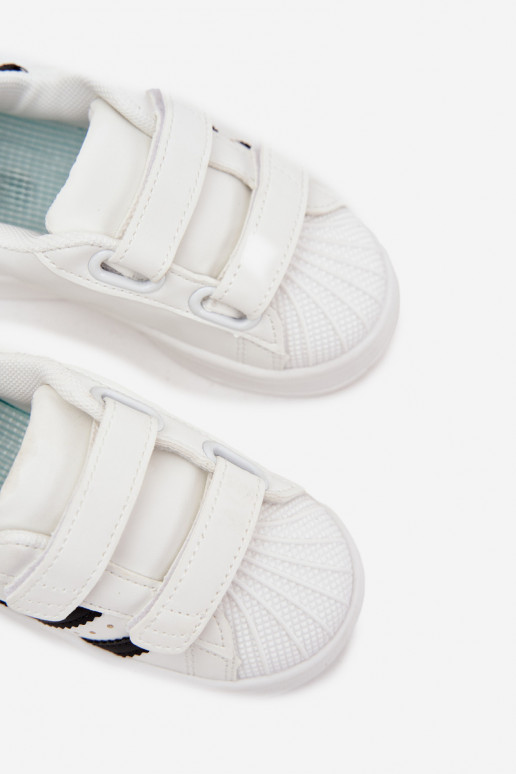 Chaussures de sport pour enfants Chaussures modèle baskets en cuir écologique couleur blanche Renel