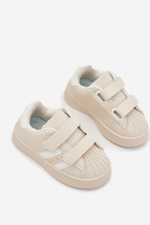 Chaussures de sport pour enfants Chaussures modèle baskets en cuir écologique beige Renel