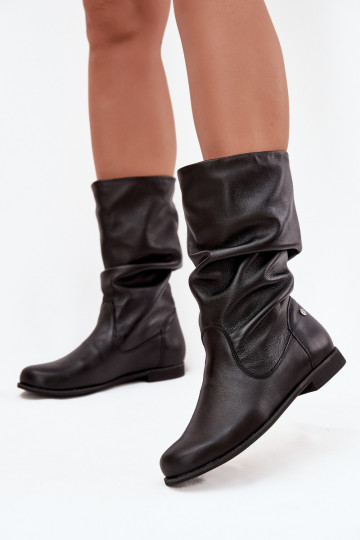 Bottes longues en cuir pour femmes, Tai turiciejka 05057-20, couleur noire 2
