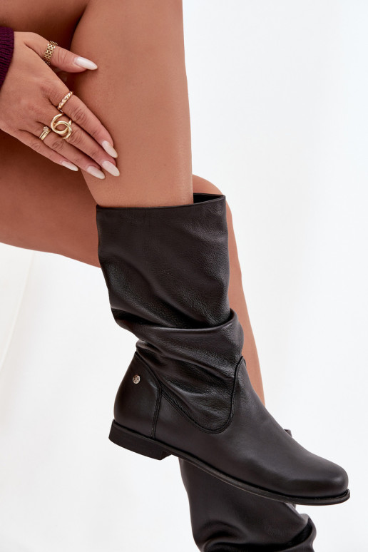 Féminin Peau bottes Il fautciejka 05057-20 couleur noire Féminin Peau bottes Il fautciejka 05057-20 couleur noire