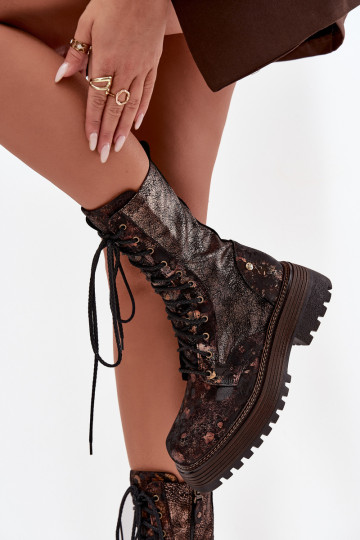 Bottes pour femmes, Tai turiciejka 06203-32, couleur marron-or