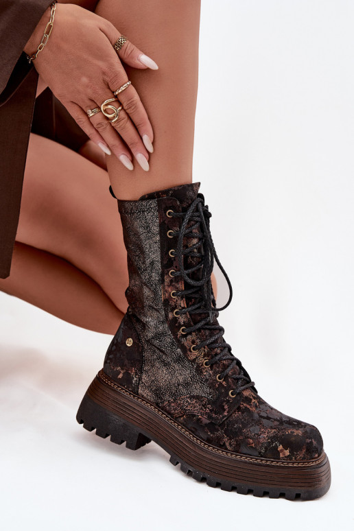 Bottes pour femmes bottes d équitation hautes Il fautciejka 06203-32 brun-couleur dorée Bottes pour femmes bottes d équitation hautes Il fautciejka 06203-32 brun-couleur dorée