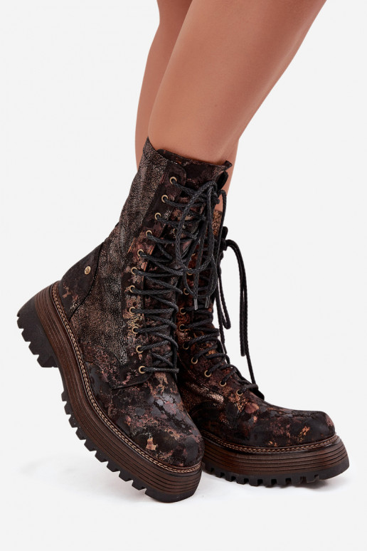 Bottes pour femmes bottes d équitation hautes Il fautciejka 06203-32 brun-couleur dorée Bottes pour femmes bottes d équitation hautes Il fautciejka 06203-32 brun-couleur dorée