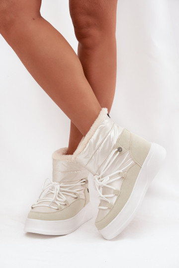 Bottes de neige pour femmes avec plateforme Lee Cooper LCJ-25-03-3815, couleur blanche