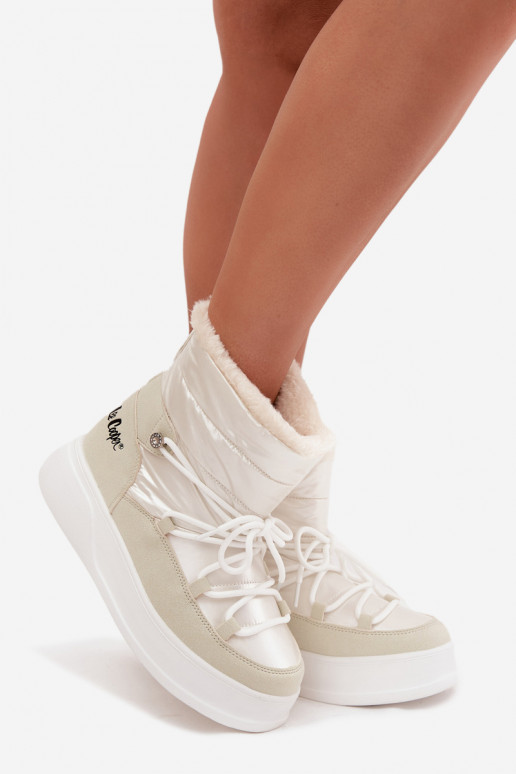 Bottes de neige Féminin avec une plateforme Lee Cooper LCJ-25-03-3815 couleur blanche