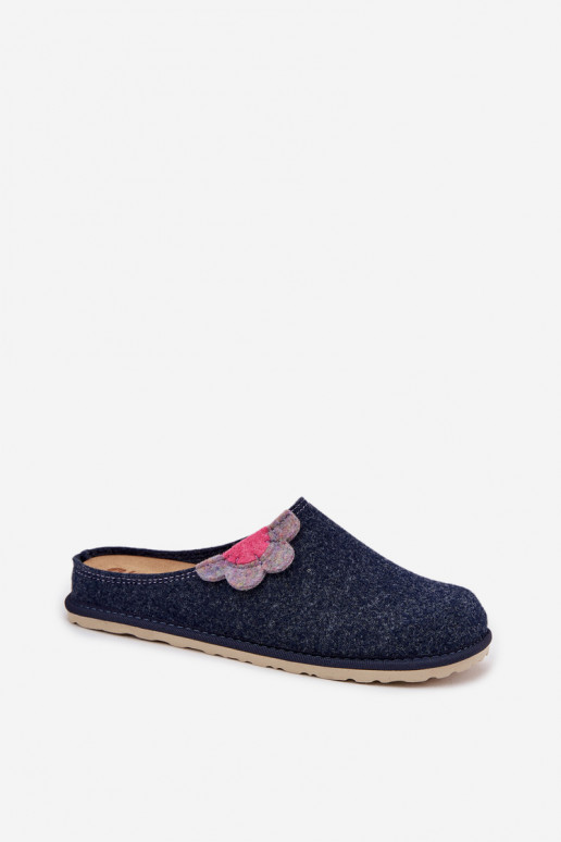Chaussons Féminin Avec une fleur Inblu CS000043 bleu foncé