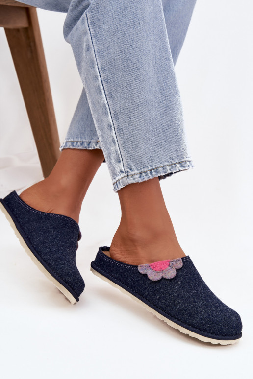 Chaussons Féminin Avec une fleur Inblu CS000043 bleu foncé Chaussons Féminin Avec une fleur Inblu CS000043 bleu foncé