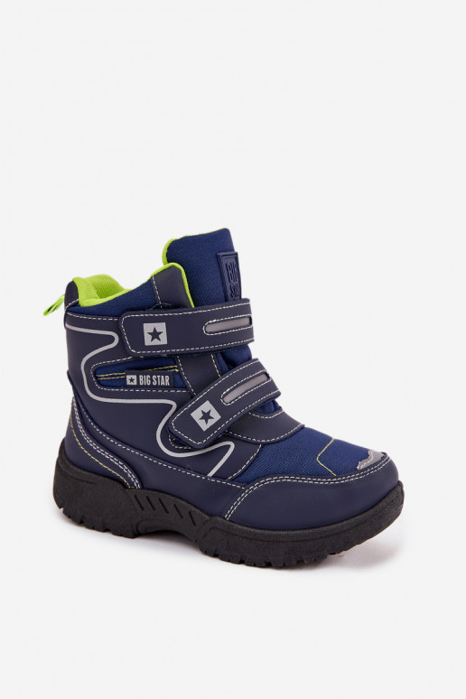 réchauffer Bottes de neige pour enfants chaussures Big Star OO374048 bleu foncé
