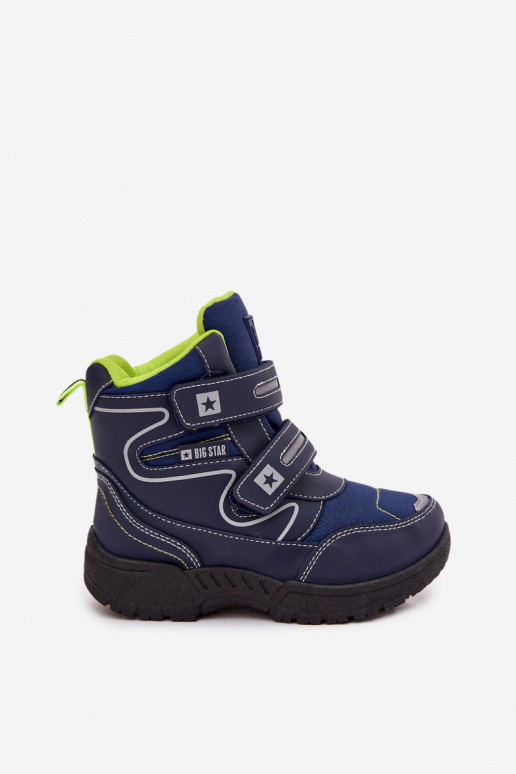 réchauffer Bottes de neige pour enfants chaussures Big Star OO374048 bleu foncé