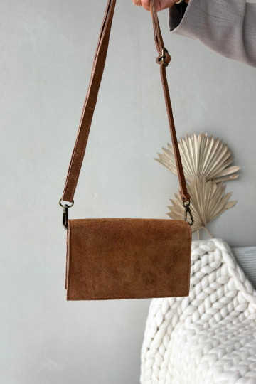 Sac en daim marron Mirine 2