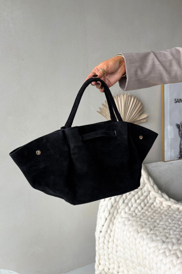 Sac en daim noir Fiorenza