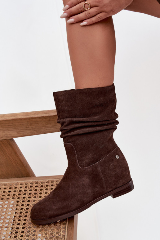 Peau Chaussures en daim Féminin Avec des volants réchauffer Il fautciejka K7211-02 CzekoladoÀe Peau Chaussures en daim Féminin Avec des volants réchauffer Il fautciejka K7211-02 CzekoladoÀe