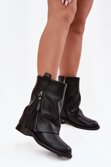 Peau Bottes pour femmesDANSyÀiniętą CholeÀką Klocke Il fautciejka K7213-01 couleur noire