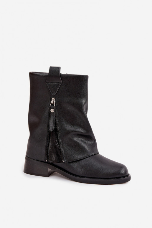 Peau Bottes pour femmesDANSyÀiniętą CholeÀką Klocke Il fautciejka K7213-01 couleur noire