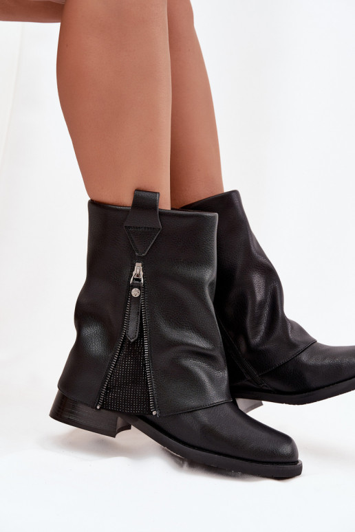 Peau Bottes pour femmesDANSyÀiniętą CholeÀką Klocke Il fautciejka K7213-01 couleur noire Peau Bottes pour femmesDANSyÀiniętą CholeÀką Klocke Il fautciejka K7213-01 couleur noire