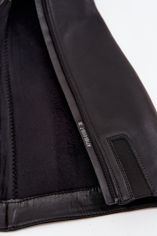 Peau réchauffer bottes pour femmes avec des talons Il fautciejka A7165-01 couleur noire