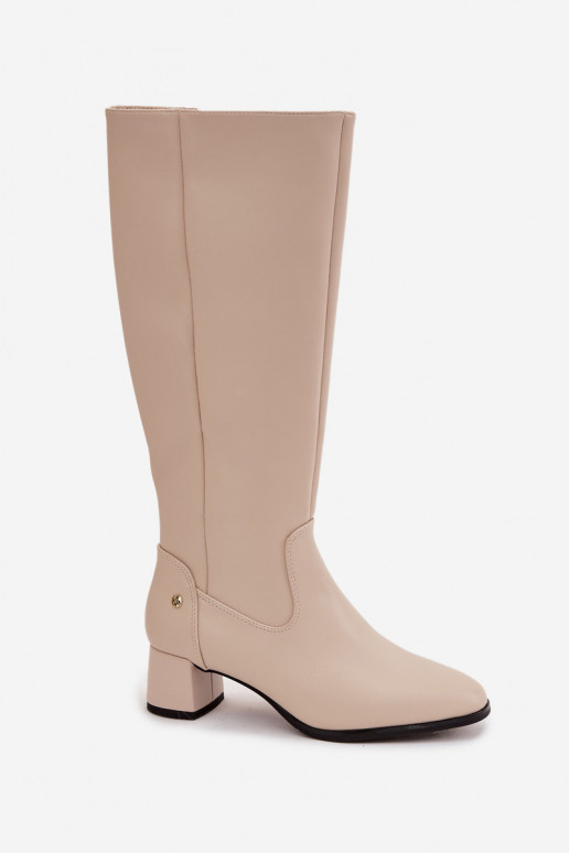 Peau réchauffer bottes pour femmes avec des talons Il fautciejka A7165-04 beige