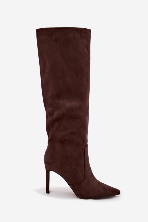 réchauffer bottes pour femmes avec des talons finsen daim écologiqueu CzekoladoÀe Rosavine