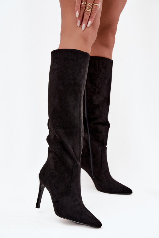 réchauffer bottes pour femmes avec des talons finsen daim écologiqueu couleur noire Rosavine réchauffer bottes pour femmes avec des talons finsen daim écologiqueu couleur noire Rosavine