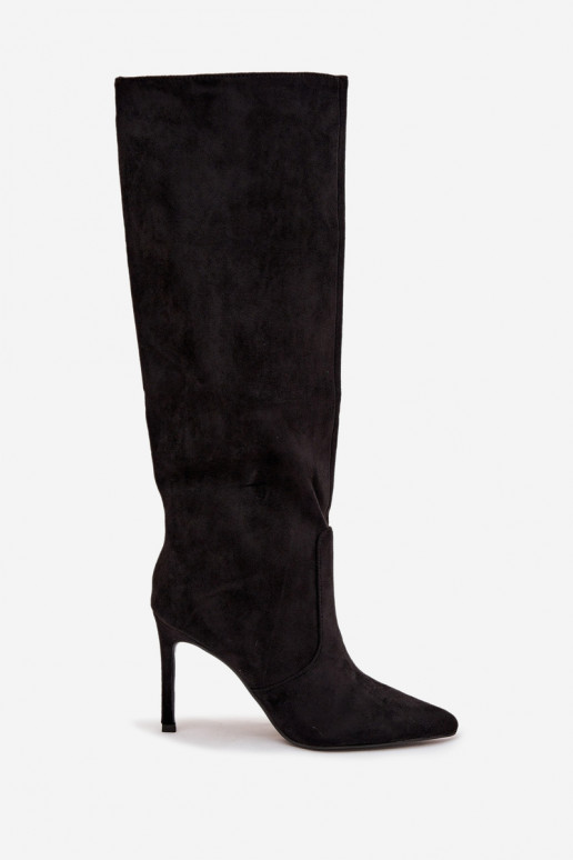 réchauffer bottes pour femmes avec des talons finsen daim écologiqueu couleur noire Rosavine réchauffer bottes pour femmes avec des talons finsen daim écologiqueu couleur noire Rosavine